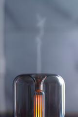 Air humidifier. Aroma lamp. Oils. Minimalism. Minimalistic lamp for air humidification. Horizontal....