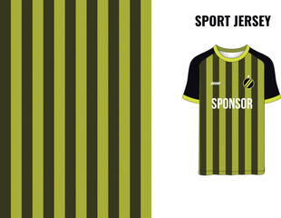 Sublimation design for sports jersey with black and yellow stripes
