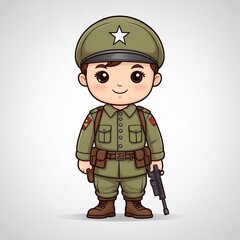 cartoon soldier with a gun in his hand.