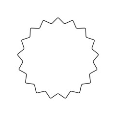 シンプルでポップなギザギザの黒い丸い線フレーム - 細いラインのデザインパーツ素材