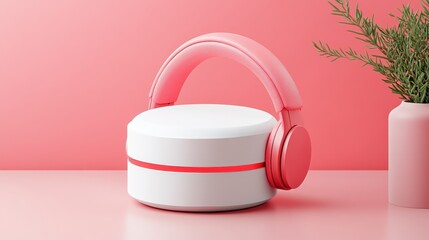 Stylish pink headphones on a soft background, perfect for modern audio enthusiasts and aesthetic decor.