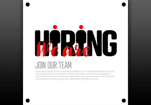 We are hiring minimalistic flyer banner status template - white with people icons