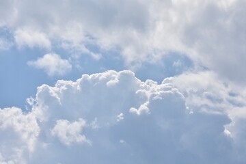 blue sky with cumulus and stratus clouds