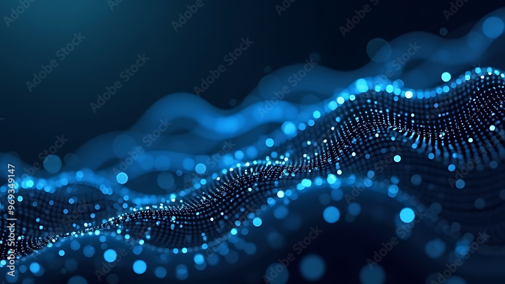 Wall mural abstract blue network connectivity background for tech and digital design.