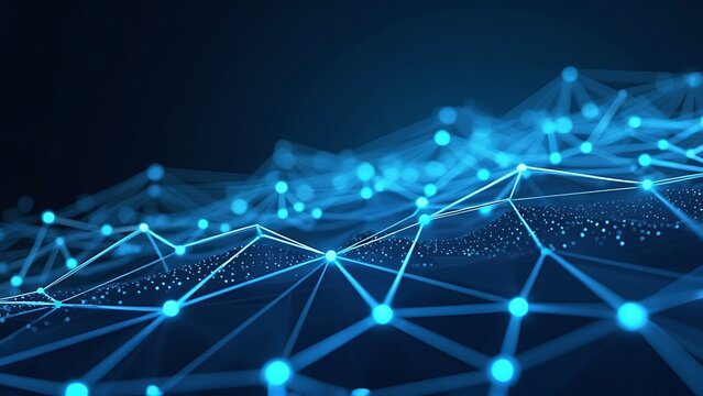 Abstract blue network connectivity background for tech and digital design.
