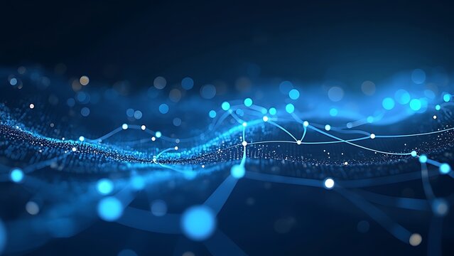 Abstract blue network connectivity background for tech and digital design.