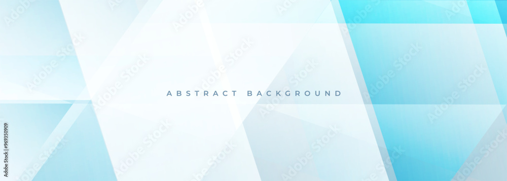 Aufkleber light blue modern abstract wide banner background with geometric shapes. vector illustration
