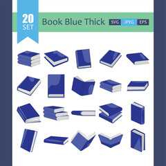 Book icon design template vector, blue text book illustration