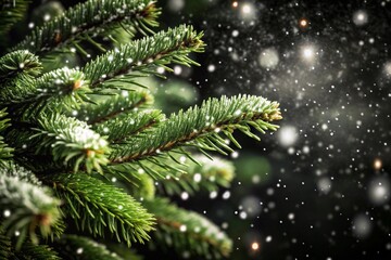 snowfall snow-covered trees festive mood