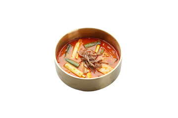 Korean style broiler png photo with transparent background 투명 배경의 한국식 육계장 png 사진