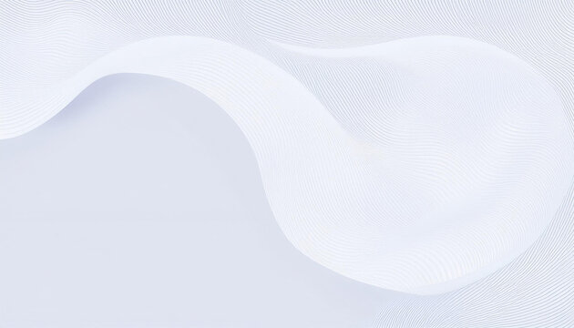 Neumorphic background with wavy layers. Minimal abstract paper 3d design template. Curve wave Neumorphic pattern banner. Realistic paper surface. Website presentation template. Background design grey