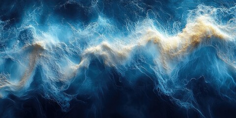 Obraz premium Abstract depiction of ocean waves in vibrant colors.