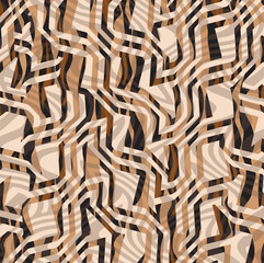 Fototapeta premium Colorful pattern study, leopard, zebra, textile, fabric, luxury marble and modern pattern. Digital print dress design tiger skin. wavy art design pattern. Bright wavy striped brown