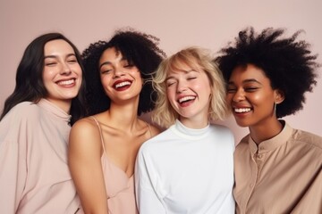 Obraz premium Women laughing hairstyle cheerful.