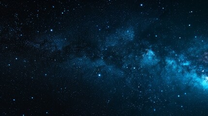 A mesmerizing view of the Milky Way galaxy with a vast expanse of stars against a dark blue night sky.