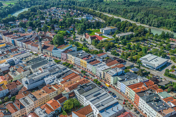 Mühldorf am Inn in der Region Inn-Salzach in Oberbayern von oben