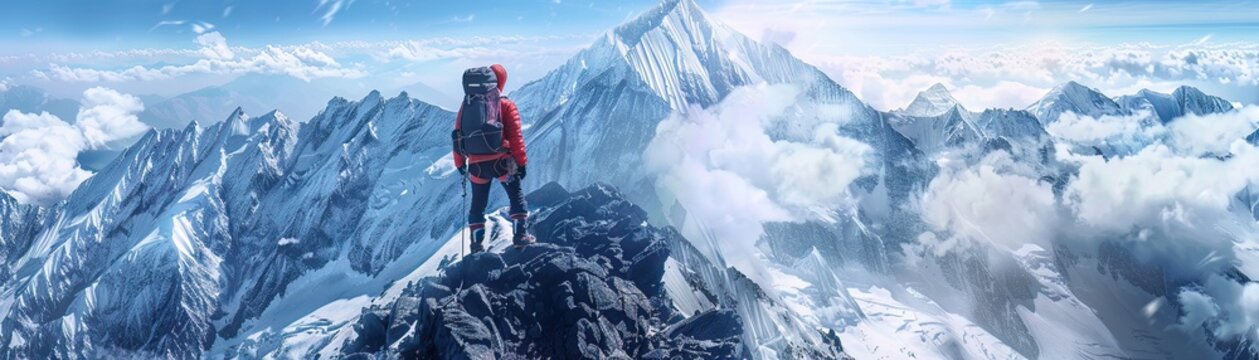 Highaltitude climber with oxygenoptimized lungs, conquering peaks previously deemed unscalable