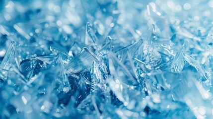 Obraz premium Close-up of intricate ice crystals, showcasing nature's delicate beauty.