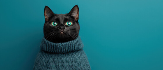 Black cat in a wizard s robe surrounded by glowing magical symbols, wizard cat, mysterious feline in costume