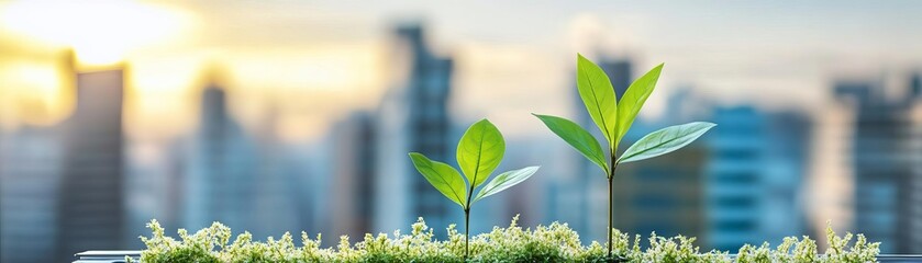 Green corporate. Business with environmentally conscious and sustainability. For next generation.