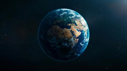 A detailed image of planet Earth, with a deep space background.