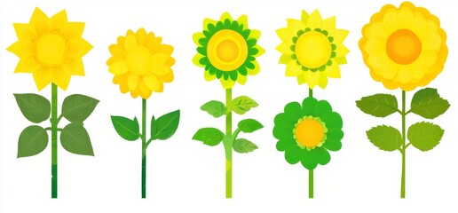 A colorful illustration of flowers growing in the garden during the summer.