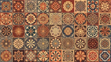 Colorful Floral Tile Pattern