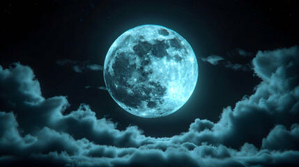 The Moon Seen Through The Clouds The Night