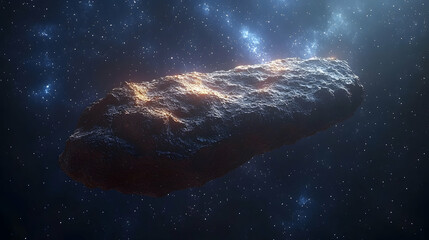 3D Illustration of an Asteroid in Space © Aufklarung
