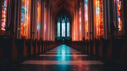The Ceiling Large Cathedral With Glass Wind