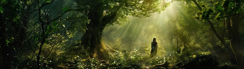 In the heart of the forest, an ancient spirit recounts the saga of nature, tales untold on National Tell a Story Day © Virtual Art Studio