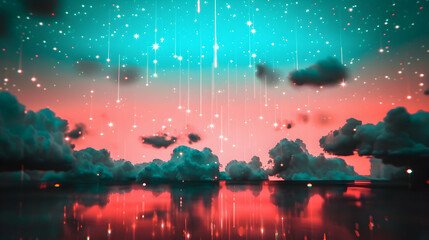 Fototapeta premium The Night Sky With Shooting Star The Distance
