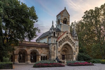 Beautiful view of the Jak Chapel in the Vajdahunyad Castle complex in Budapest, Hungary © Wirestock