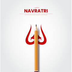 Happy Navratri Indian festival celebrartion decorative background vector. Happy Navratri creative Illustration Festival Background Social Media Post Template Vector