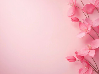 A white frame with pink flowers surrounding it. The frame is empty, but the flowers are arranged in a way that creates a sense of balance and harmony