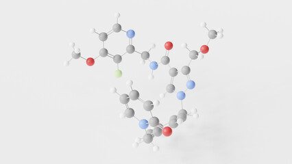 sebetralstat molecule 3d, molecular structure, ball and stick model, structural chemical formula plasma kallikrein inhibitor