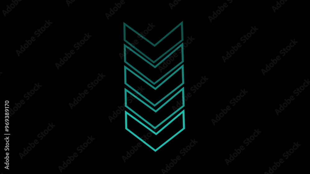 Poster arrow direction to down. blue arrow loop animation illustrating direction concept with arrow sign an