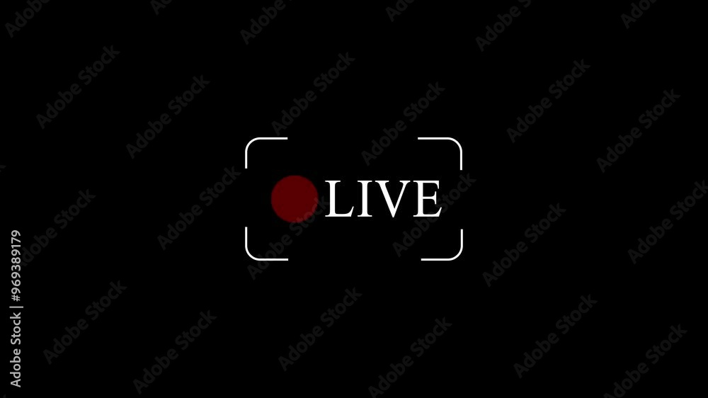 Poster rec and live icons for recording buttons with video recording sign.