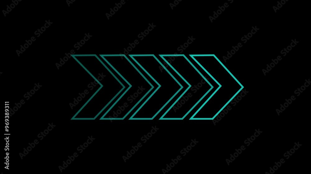 Poster arrow loop animation direction concept. blue arrow icon concept. arrow direction sign animation.