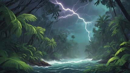 Obraz premium tropical rain forest and jungle