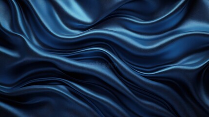 Obraz premium Smooth, flowing blue fabric texture with elegant waves.