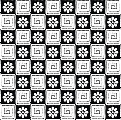 Flower and geoemtric Design Pattern, background, texture, Fabric.