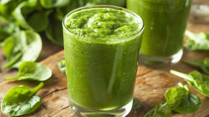 Fototapeta premium Green smoothie cocktail background illustration generated by ai