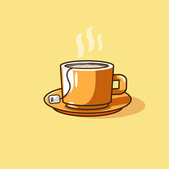 hot tea in the cup illustration