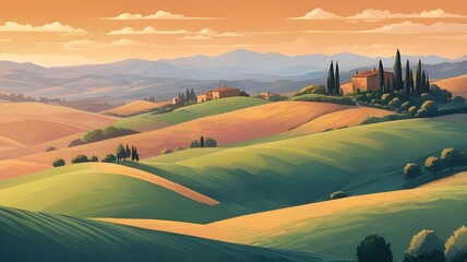 Fototapeta premium rolling hills landscape