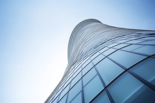 Bottom view of the city modern building