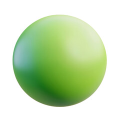 green sphere ball 3d render icon isolated on transparent background cutout