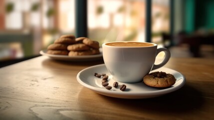 Obraz premium Coffee and Cookie Break at a Cafe