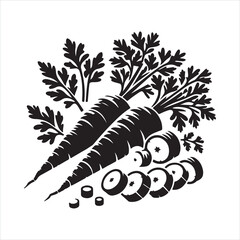 Obraz premium Carrot silhouette symbol sign silhouette on white background 