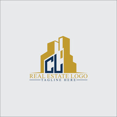 Modern CL Real Estate Logo Design with Building Silhouettes